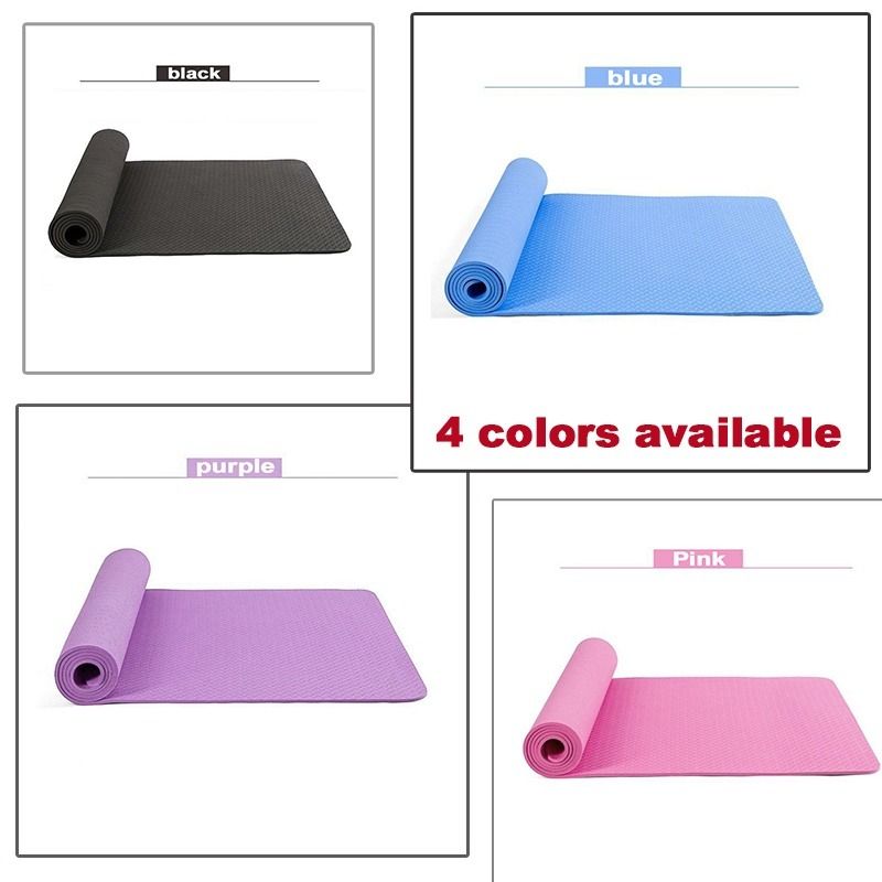 Yoga Mat Thick Non Slip Pilates Matt TPE Gym Exercise Workout Fitness  Gymnastics