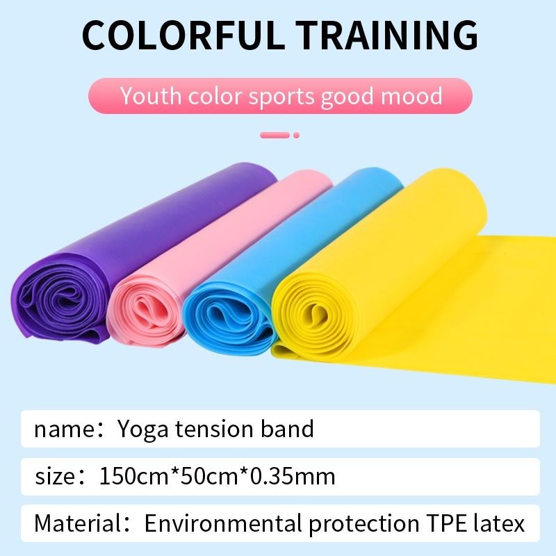 Yoga Resistance Bands Exercise Elastic Band Long Tension Fitness Belt  Strong Stretch Band (Blue), Sports Equipment, Exercise & Fitness, Exercise  Mats on Carousell