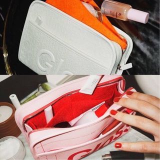 Glossier ✰  Makeup Beauty Pouch Bag in Pink Red