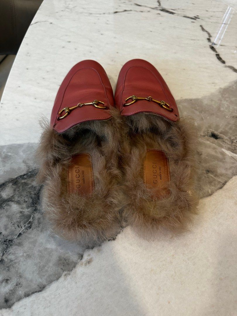 Furry gucci loafers outlet