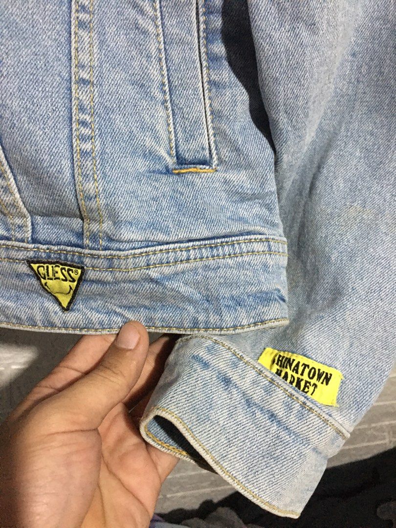 Guess x Chinatown market x smiley denim jacket Men s Fashion