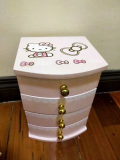 Hello Kitty Wooden Multi Drawer with mirror Jewelry Organizer, Pink