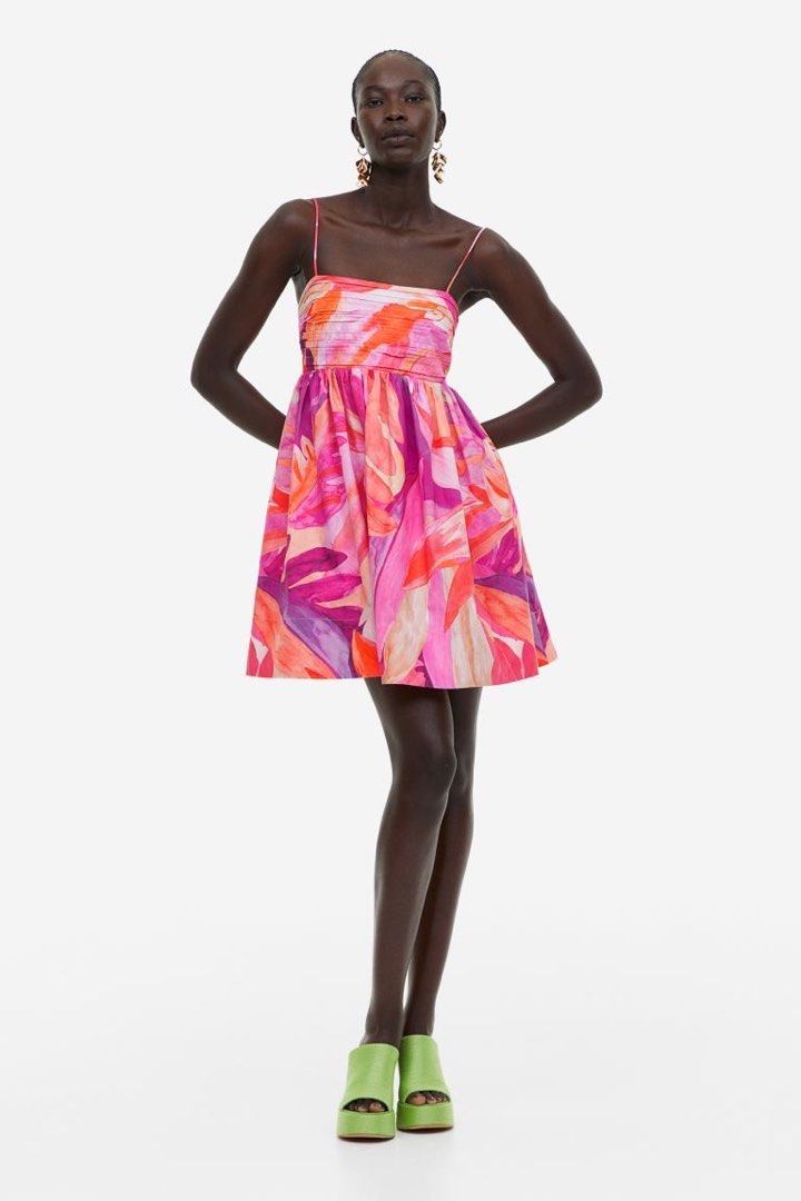 H&m pink floral dress top