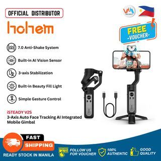 Hohem iSteady V2S 3Axis Gimbal Stabilizer Selfie Stick With APP Control & 3Level Magnetic Fill Light VMI Direct