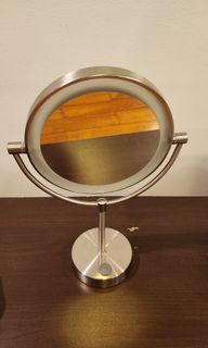 Ikea mirror with built in light with usb charger 100% authentic decluttering sale make up mirror