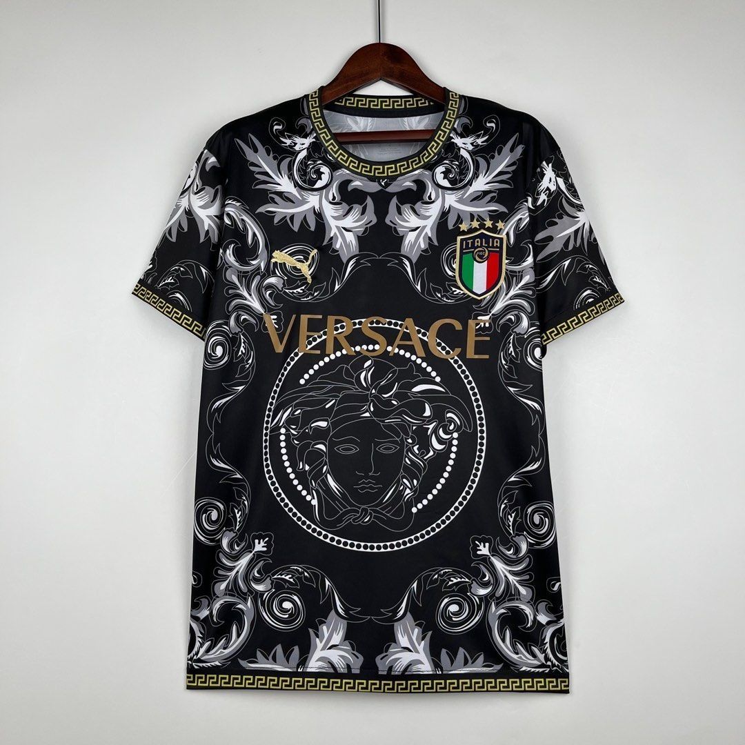Italy X Versace Pink Jersey 23-24 Fan version Versace Football Jersey,  Men's Fashion, Tops & Sets, Tshirts & Polo Shirts on Carousell