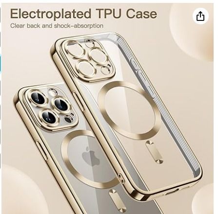 JETech Electroplated Case for iPhone 15 Pro Max 6.7-Inch, Camera Lens  Protection