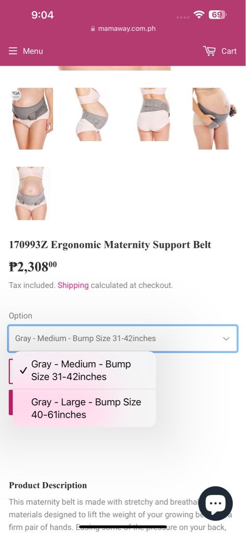 170993Z Ergonomic Maternity Support Belt