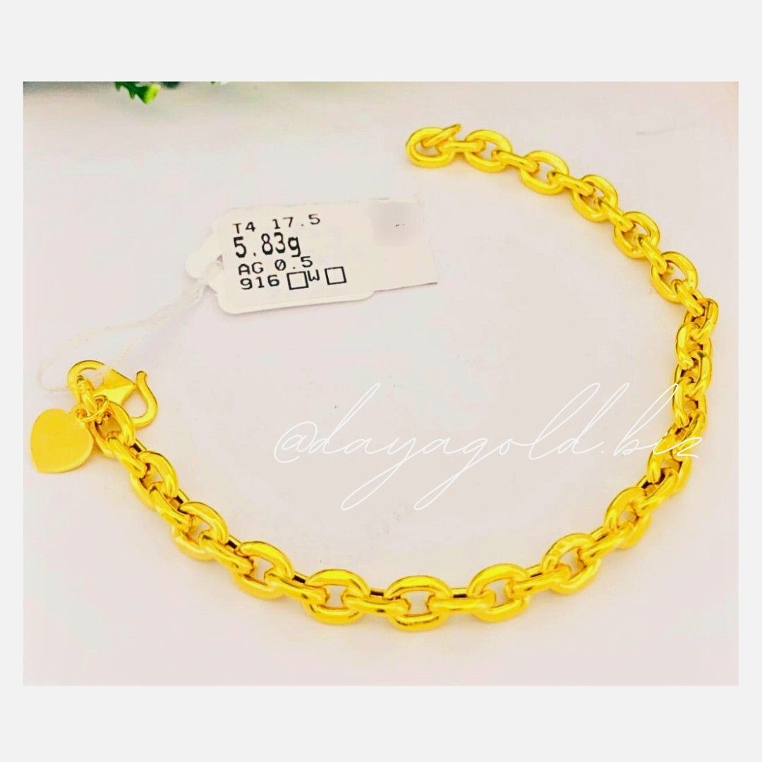 NEW 916 GOLD ANCHOR BRACELET