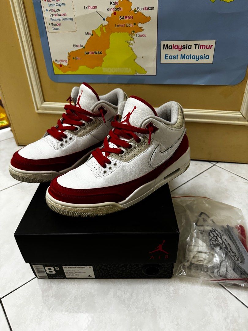 Jordan 3 tinker shop white university red