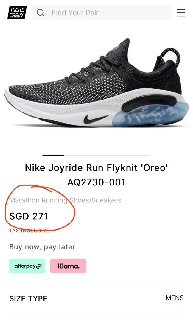 Nike Running Shoes Nike Joyride Run Summit White Glacier Ice AQ2730 007 Size US7.5 Nike Shoes Sneakers High Performance Running Shoes