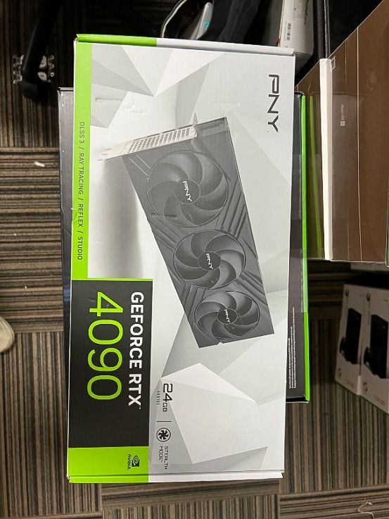 PNY GeForce RTX 4090 24GB (Category: Computer Parts & Accessories) located in Canberra. Submitted by donarosale31614 (Listing ID 1282801172, Image 1). Description: New graphics card. For sale, because I need money. Bought on amazon, warranty is valid..