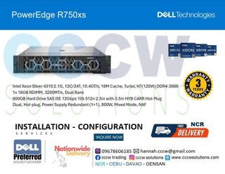 PowerEdge R750xs  Silver 4310  Processor	Intel Xeon Silver 4310 2.1G, 12C/24T, 10.4GT/s, 18M Cache, Turbo, HT(120W) DDR4-2666 Rack Server