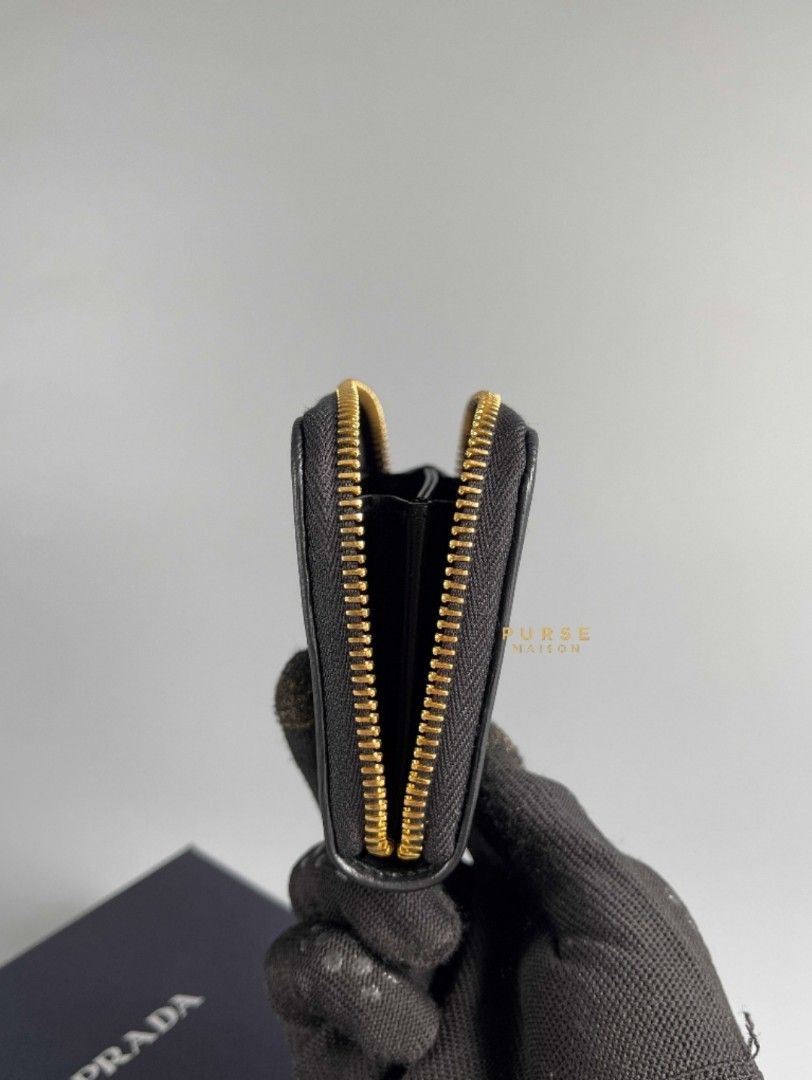 Prada 1MM268 Zip Card Holder Black Vitello Luxury Bags Wallets on Carousell