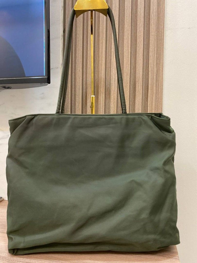 LAST CALL PRADA Nylon Tote Bag Khaki Green Luxury Bags Wallets on Carousell