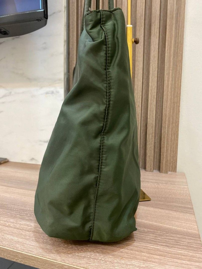 LAST CALL PRADA Nylon Tote Bag Khaki Green Luxury Bags Wallets on Carousell