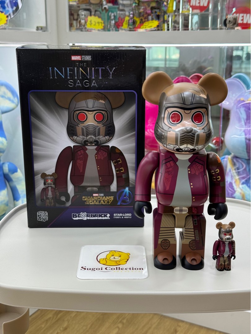 [Pre-Order] BE@RBRICK x Marvel Star-Lord 100%+400% Guardians of the Galaxy  starlord Peter Quill bearbrick starlord