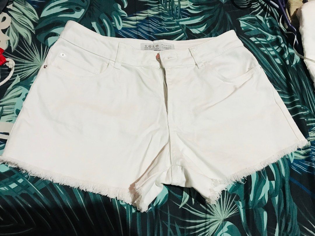 Primark white denim shorts cheap