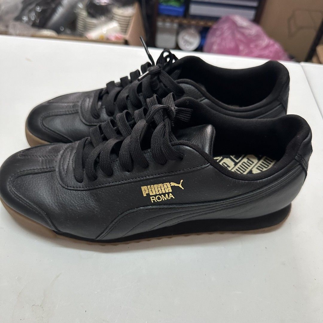 Puma Roma Classic Black Men s Fashion Footwear Casual shoes on