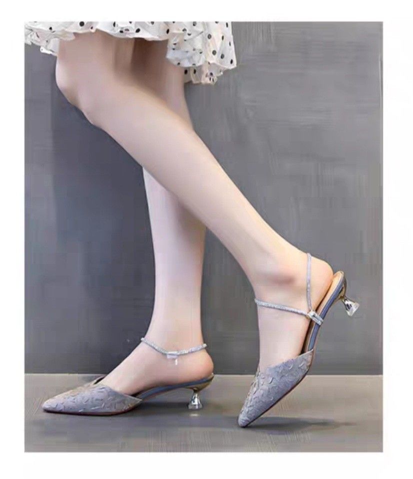 Purple iridescent 3cm heels Women s Fashion Footwear Heels on