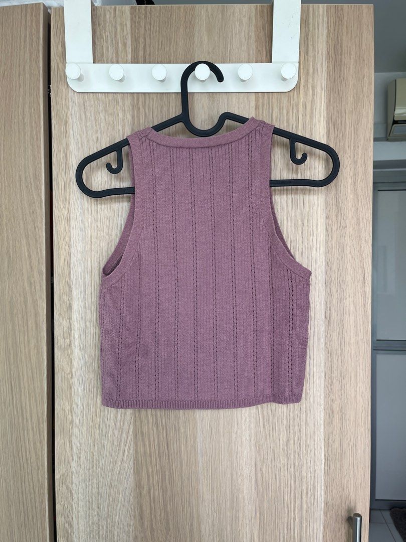 Purple Sweater Tank Women s Fashion Tops Sleeveless on Carousell