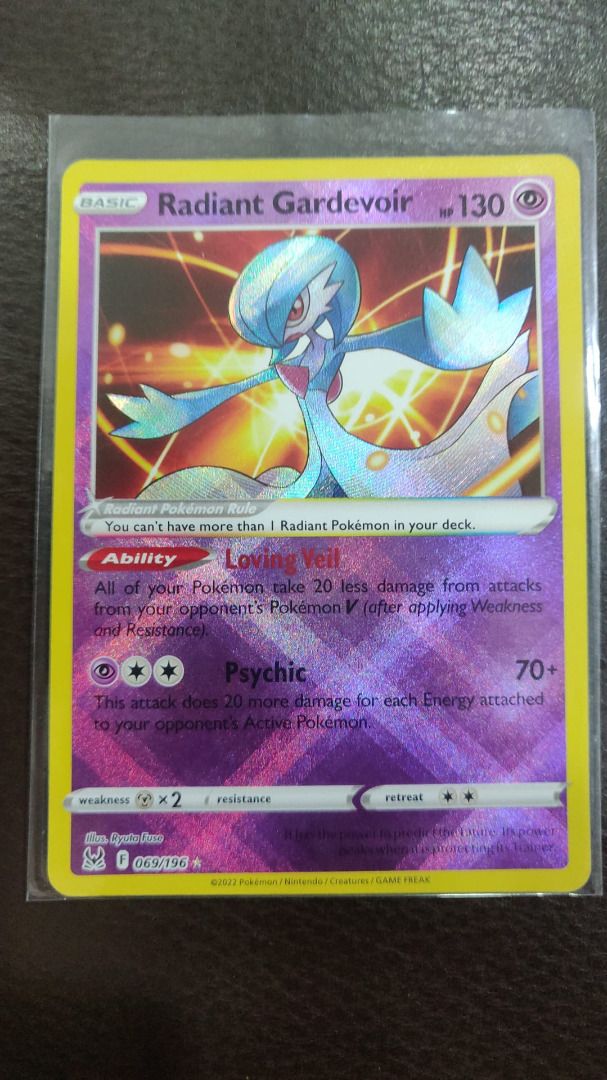 radiant gardevoir pokemon card Radiant Gardevoir - 069/196 Lost Origin SHINY Holo Rare Pokemon