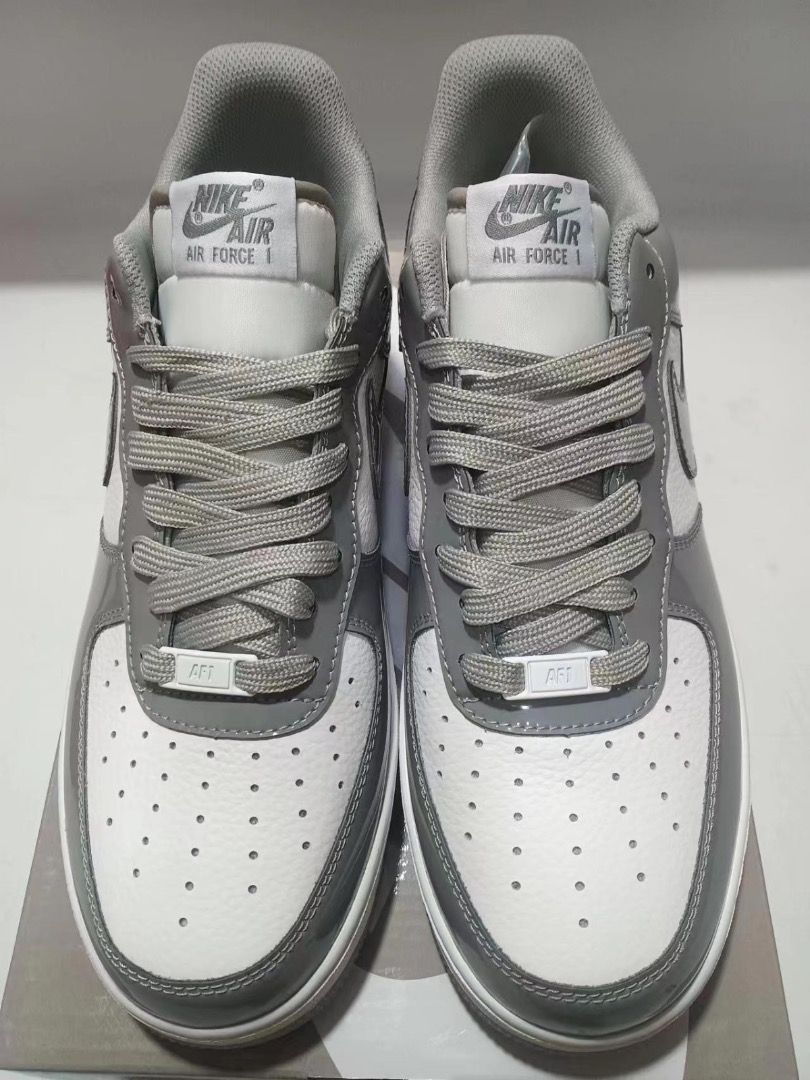 White and gray nike air force 1 hot sale