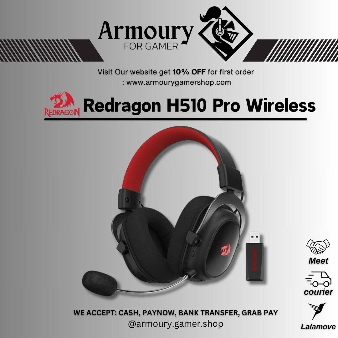 Redragon H510 Zeus-X RGB Wireless Gaming Headset - 7.1 Surround Sound –  REDRAGON ZONE