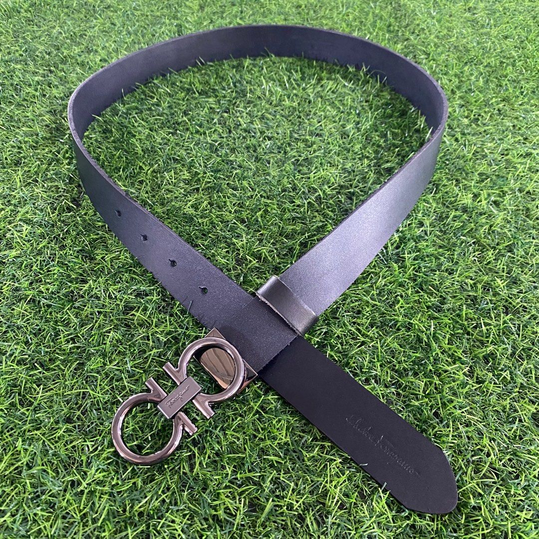 Salvatore Ferragamo Grey Buckle Belt Genuine Leather Men s Fashion Watches Accessories Belts on Carousell