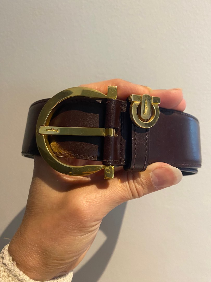 Maroon ferragamo belt clearance