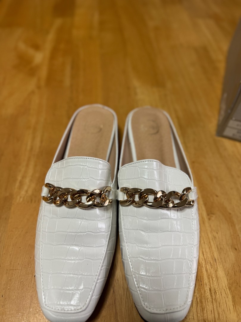 White snakeskin loafers on sale