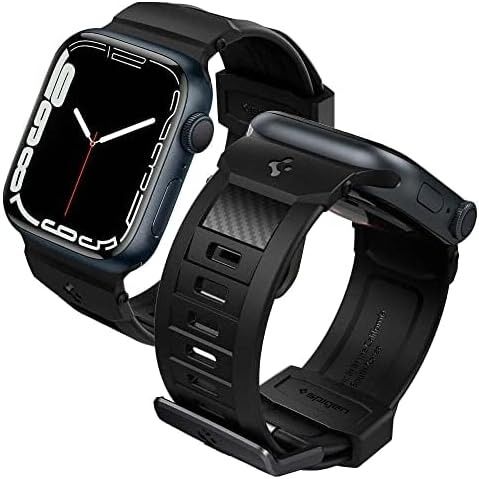 Spigen Compatible for Apple Watch Band 49 45 44 42mm Case Rugged Band Matte Black Mobile Phones Gadgets Mobile Gadget Accessories Cases Sleeves on Carousell
