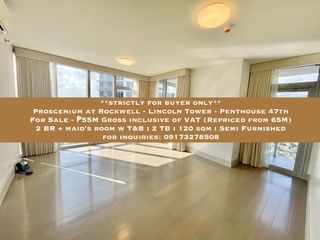 **strictly for buyer only** Proscenium at Rockwell Lincoln Tower 47th (Penthouse) 2br Semi Furnished