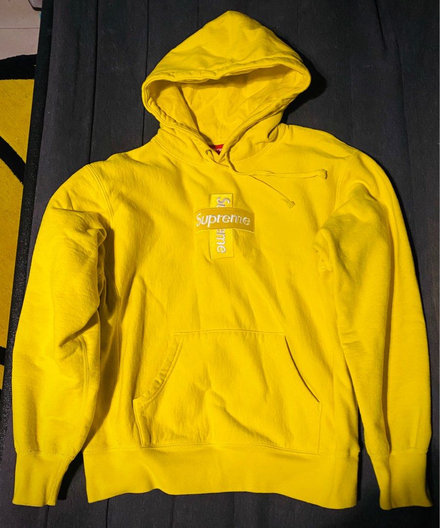 Supreme Cross Box Logo Hooded Sweatshirt, 男裝, 上身及套裝, 衛衣