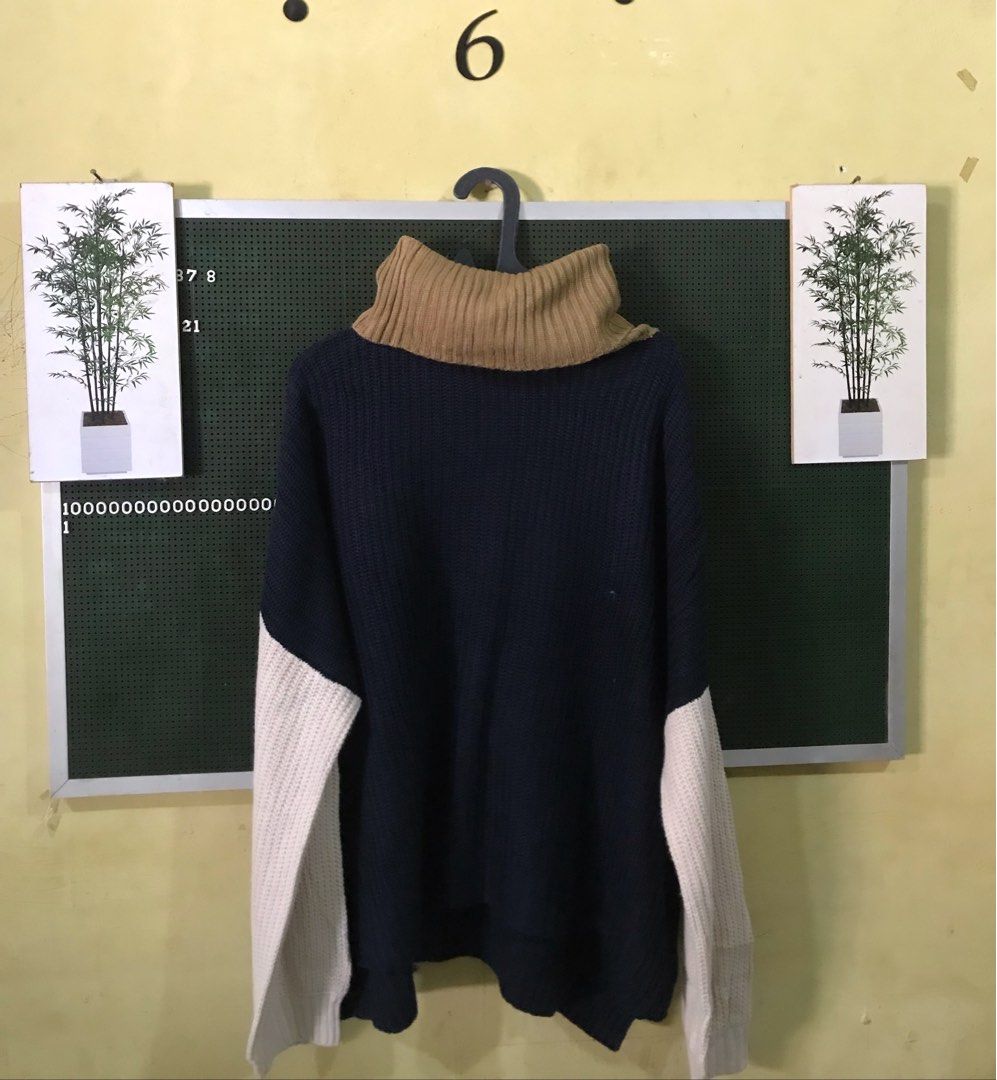 Sweater Rajut Turtleneck Fesyen Wanita Pakaian Wanita Baju