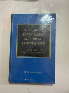 The Law on Partnership and Private Corporations by Hector De Leon