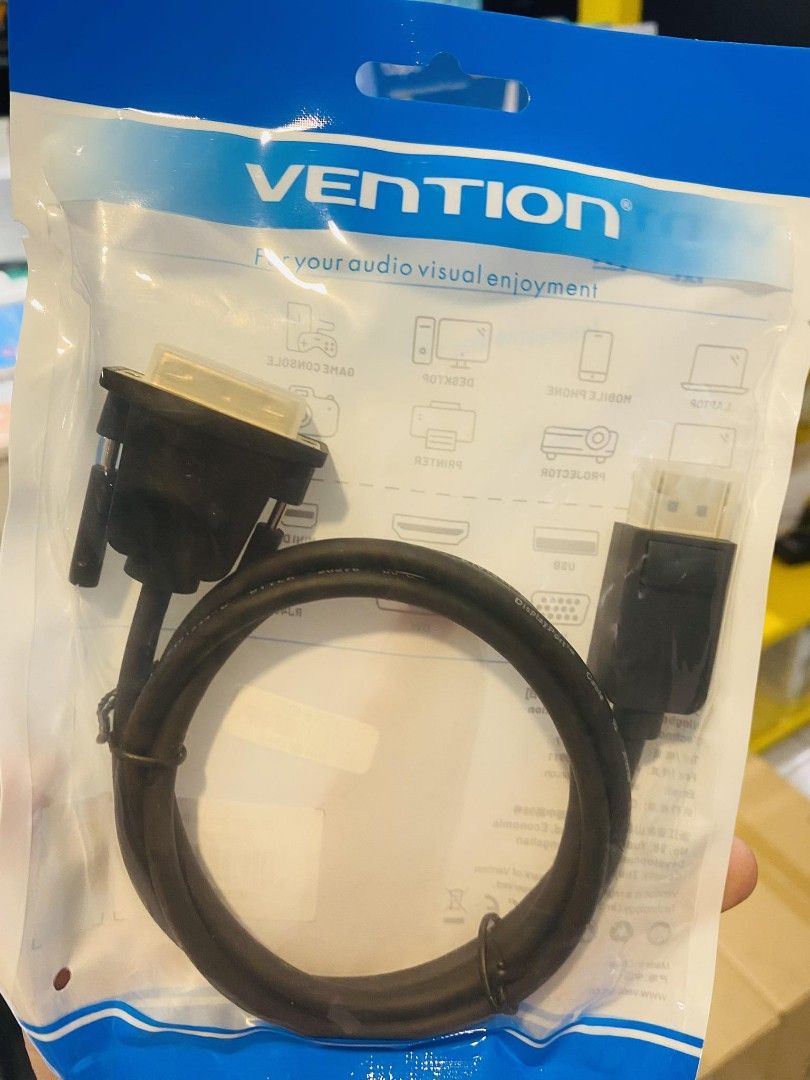 Vention 1M Display Port to DVI Cable Black HAFBF (Category: Cables & Adaptors) located in Makati City. Submitted by techubstoreandaccessories (Listing ID 1282646639, Image 3). Description: Vention 1M Display Port to DVI Cable Black HAFBF Ready for Pick-Up / Same Day Delivery Via Lalamove‼️ DETAILS: ✅ Actual Picture Posted. ✅BRAND NEW, SEALED, & ORIGINAL. ✅7 Days Replacement for Factory Defects and 1year Limited Warranty. (Terms and conditions app
