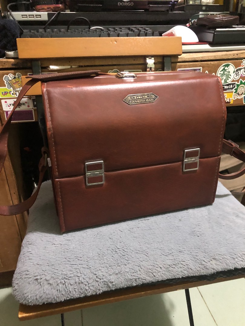 Vintage etsumi japan leather camera sling bag, Photography, Photography ...