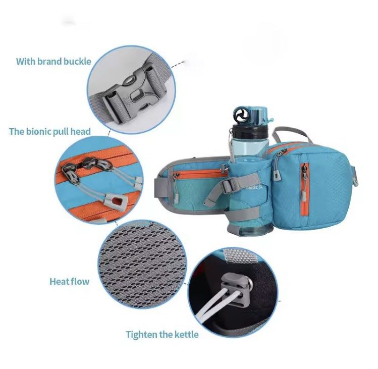 Waist bag with water bottle holder hiking jogging cycling