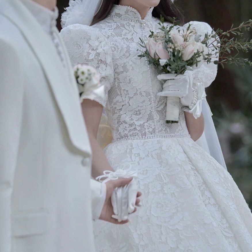 White online lace bridal