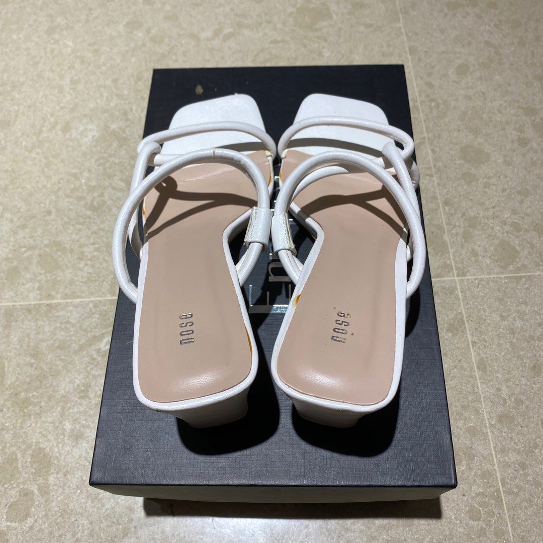 White sandals outlet office