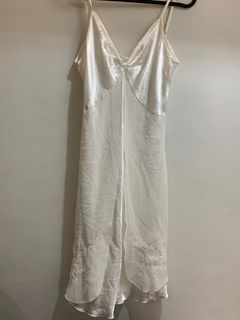 White Silk Slip Dress Lingerie