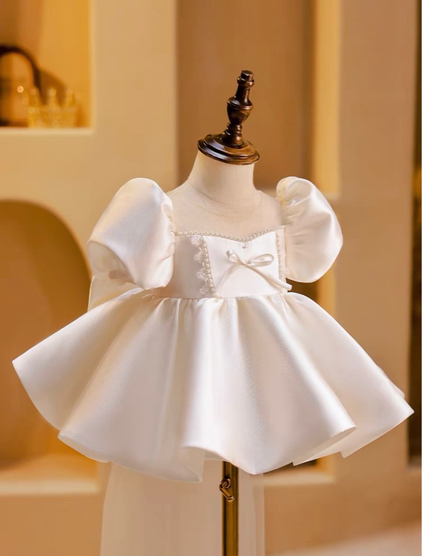 White Tutu Dress for Baby Girl first year birthday wedding white