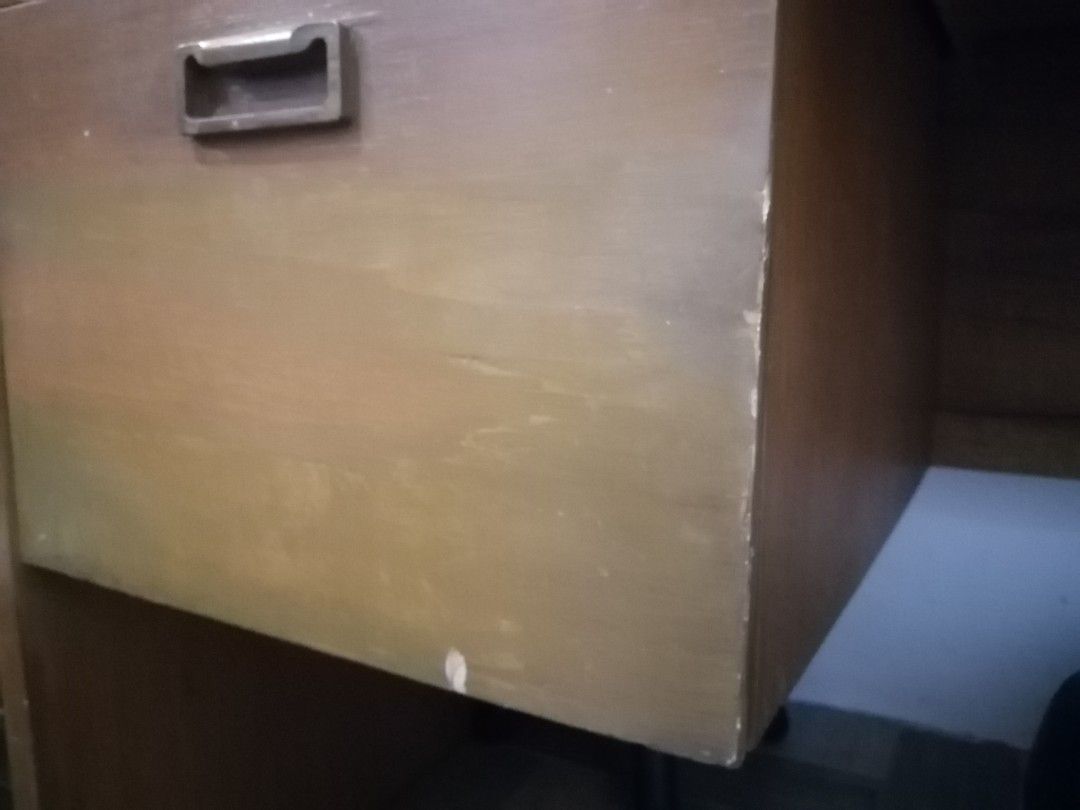 Wooden Study Table (Category: Tables & Sets) located in Taytay. Submitted by ochandmedown (Listing ID 1282623767, Image 3). Description: Wooden Study Table With 3 drawers Minor signs of usage (see attached photos) No other issues Kayang irevarnish or wood stain Approxinate measurement 4ft L x 2ft W x 2.5ft H.
