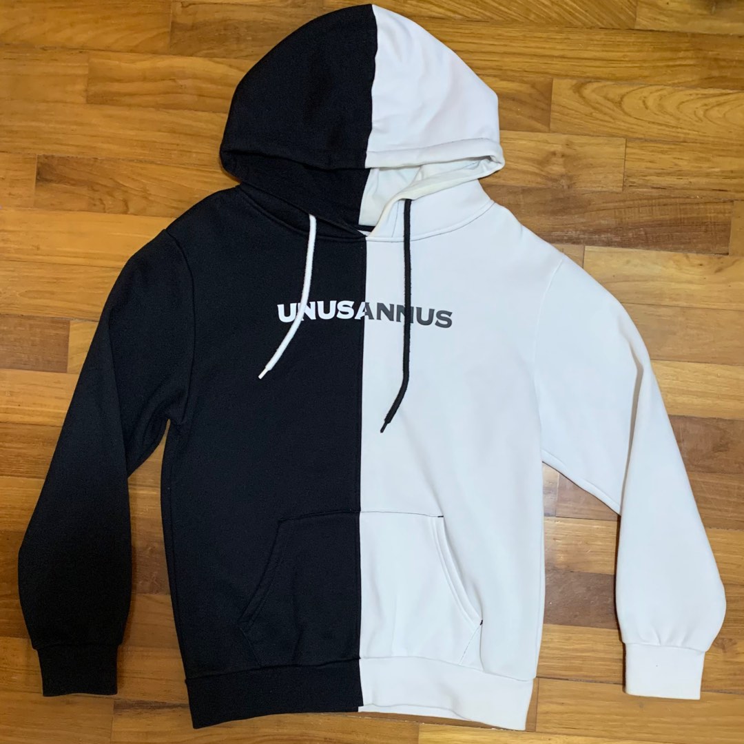 Black and white split hoodie new arrivals