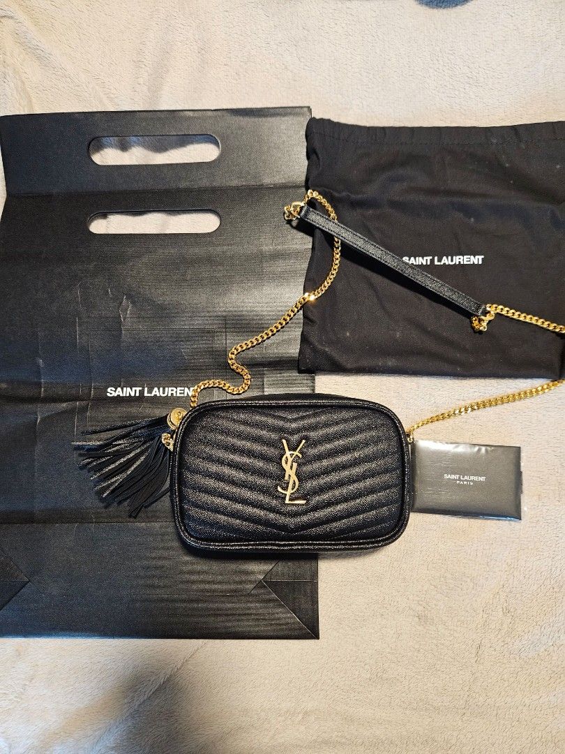 YSL Saint Laurent Mini Lou Camera Bag in Black