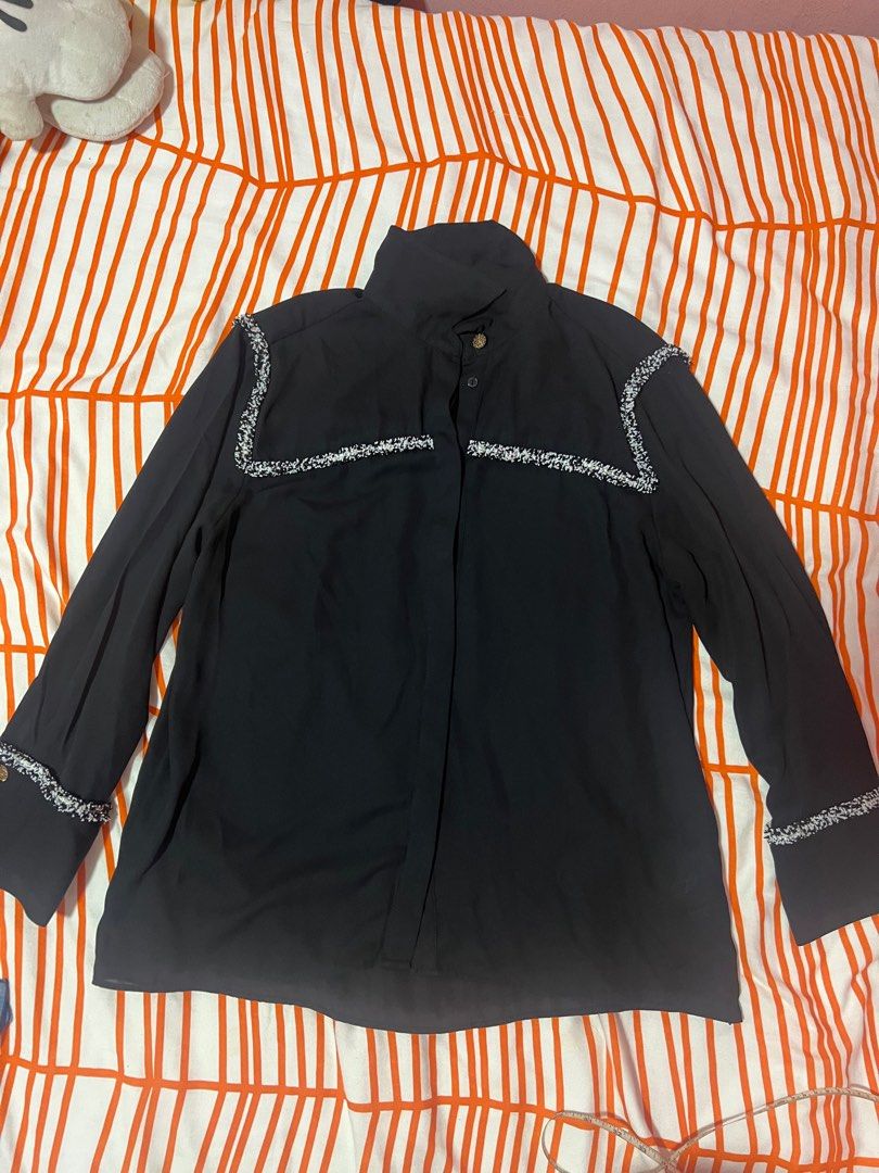 ZARA black chiffon top Women s Fashion Tops Blouses on Carousell