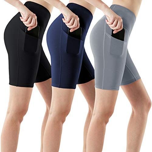 1, 2 or 3 Pack Women's High Waist Tummy Control Yoga Shorts