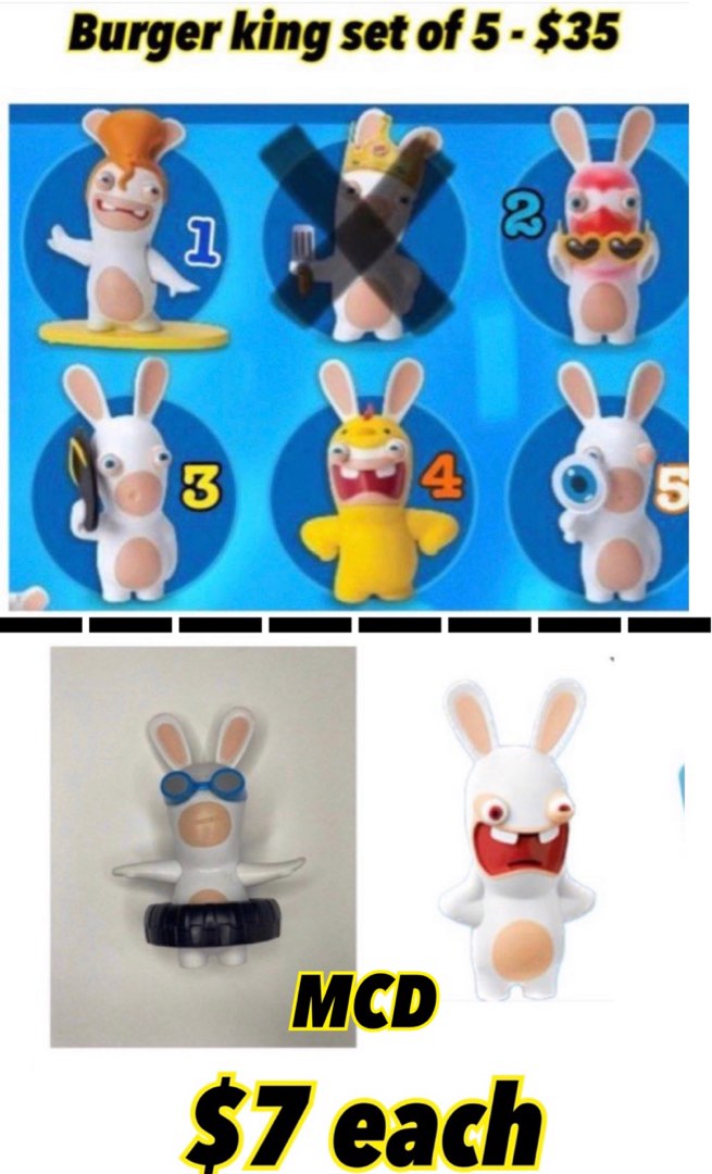 Burger king rabbids toys top
