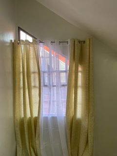 2 cream curtains